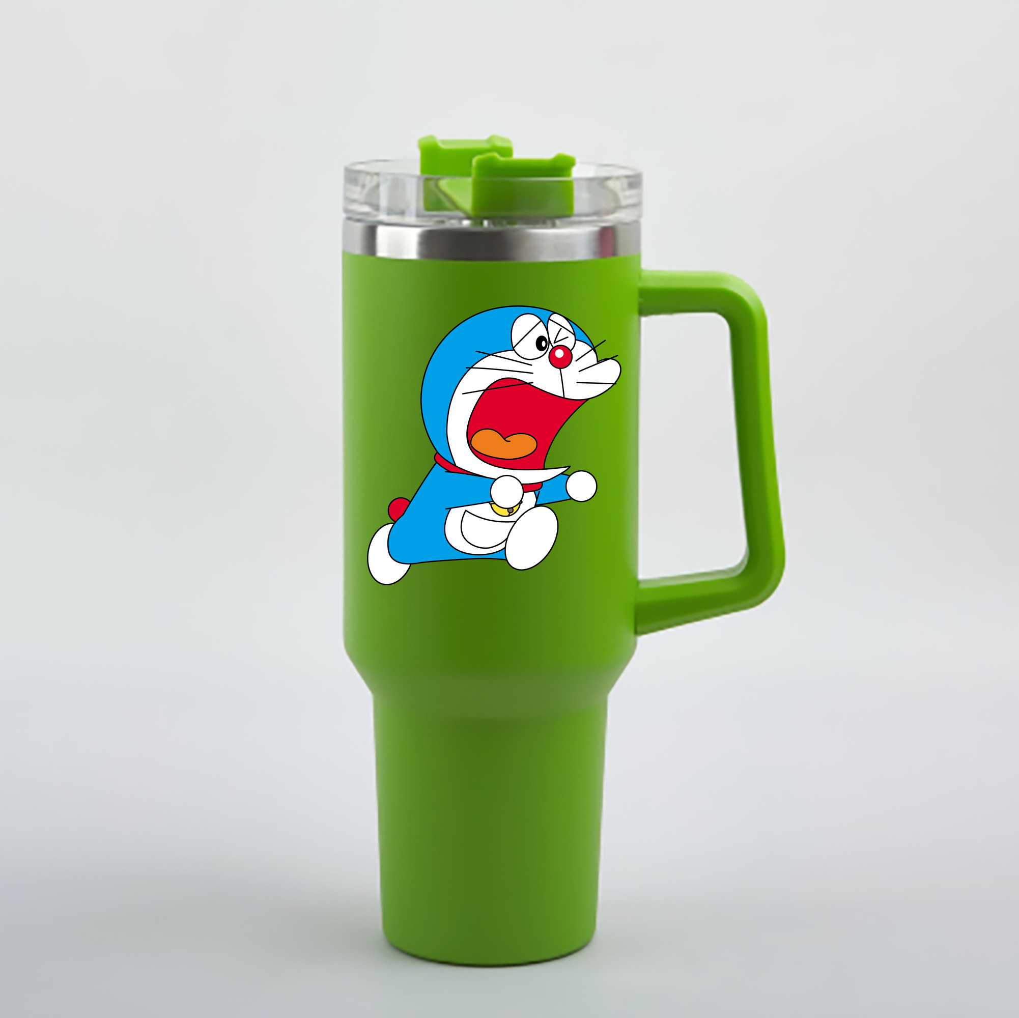 （画像用） ドラえもん Doraemon 1200mL車用タンブラー - クリスタルステッカー（プラスチックストロー付き）